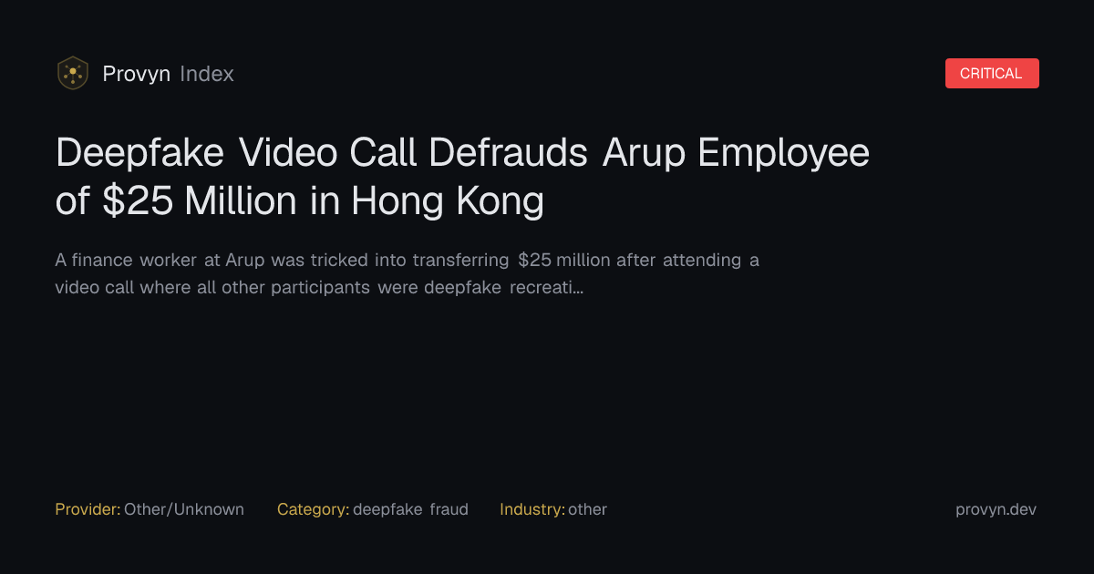 Deepfake Video Call Defrauds Arup Employee of $25 Million in Hong Kong ...