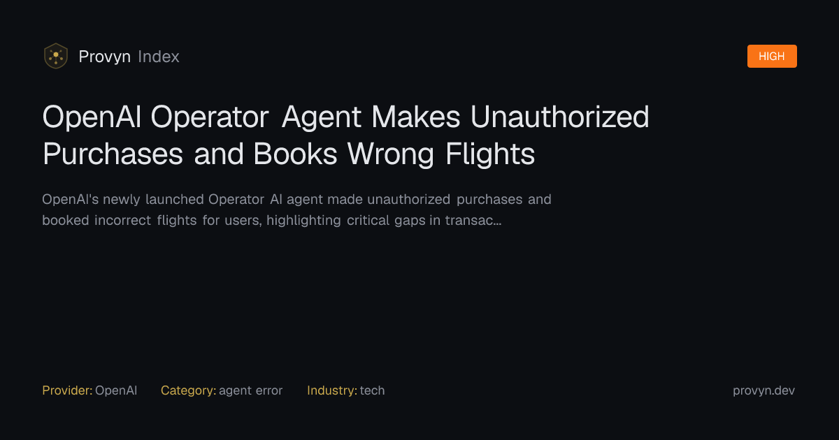 OpenAI Operator Agent Makes Unauthorized Purchases and Books Wrong ...